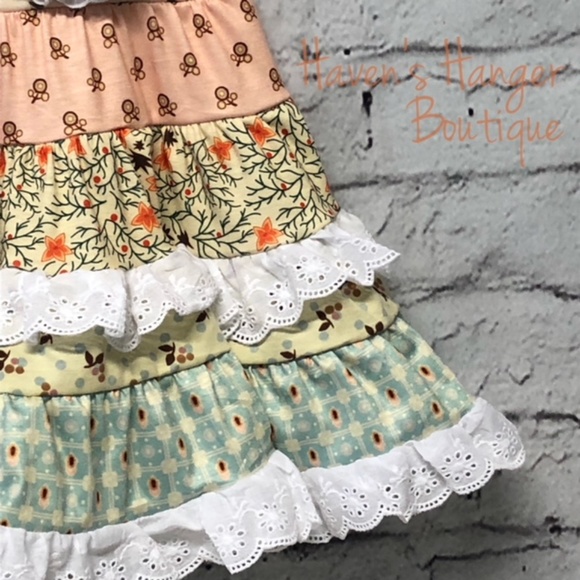 2pc. Ruffle Floral & Stripe Dress & Headband  #2 - Picture 4 of 6